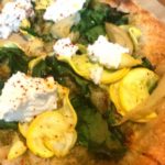 Image of squash and kale flatbread with cashew cream