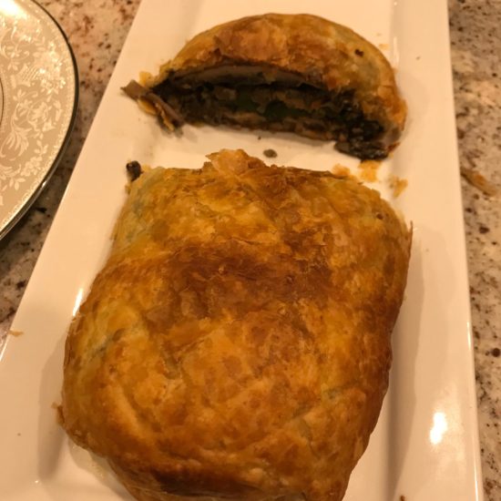 image of a puff pastry mushroom wellington