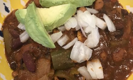 Three bean chili  – quick go-to meal!
