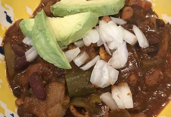 Three bean chili  – quick go-to meal!