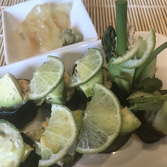 Parsnip, salad, sushi