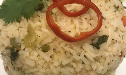 Mexican Rice with Cilantro and Tomatillo