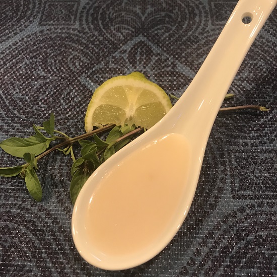 Image of creamy Thai Coconut and Lemongrass salad dressing