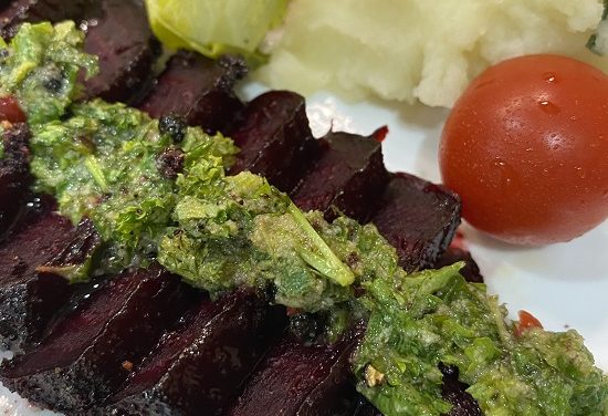 Beet Steaks with coffee rub