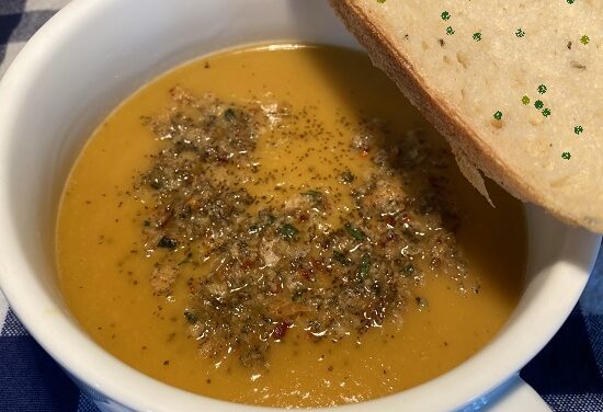 Creamy rutabaga and Rosemary soup