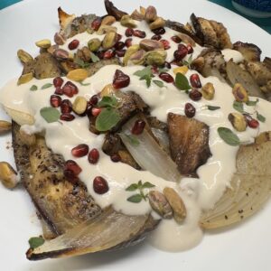 Grilled eggplant with tahini lemon